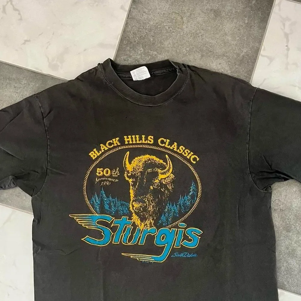 1990 Vintage Sturgis Bike Rally 50th Anniversary Single Stitch Shirt XL Men’s
